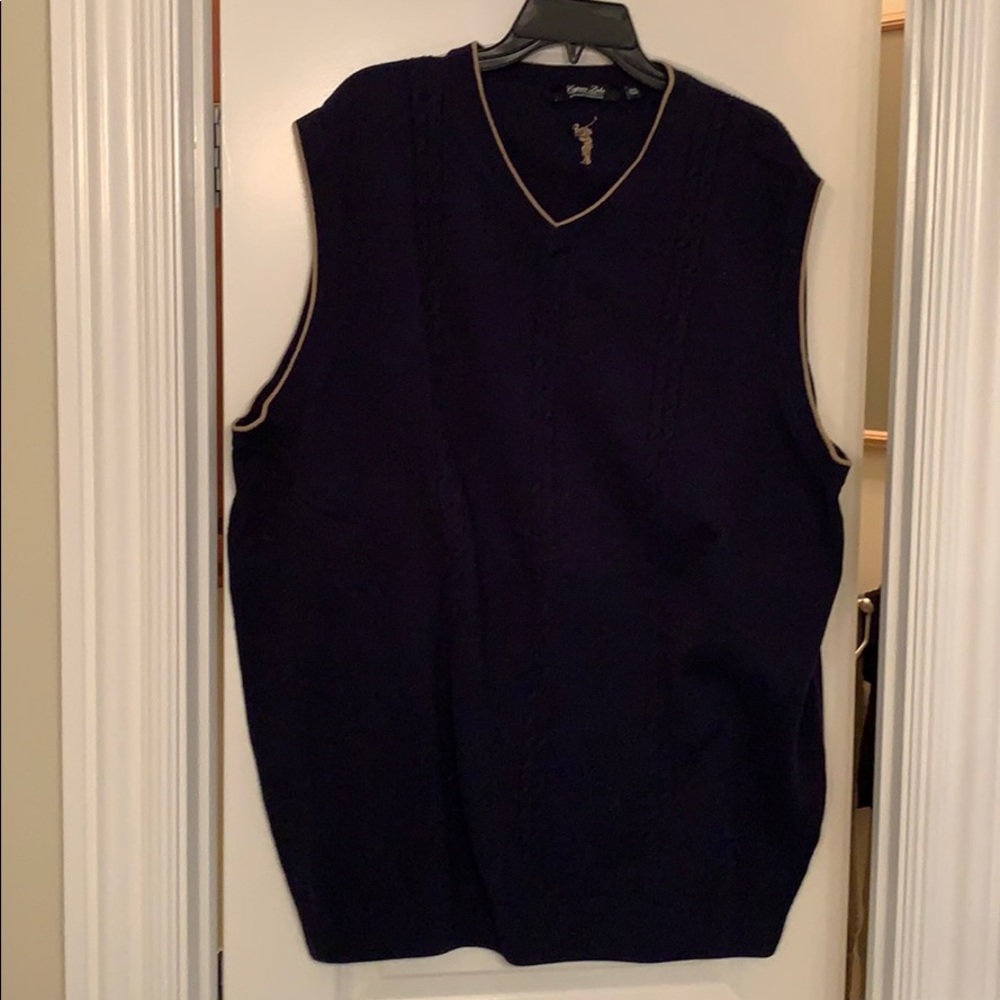 Navy Cable Knit Golf Vest